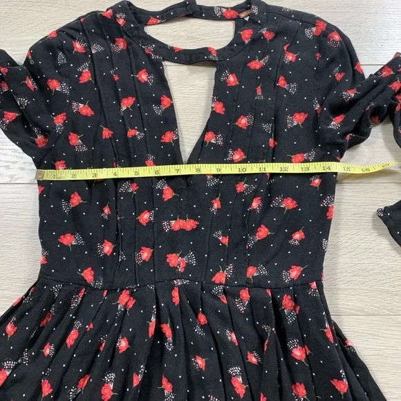 Free People Tegan Floral Print Mini Long Sleeve Dress - Picture 14 of 15